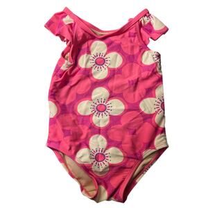 Tea Collection Pink and Cream Floral Kids Swimsuit | 18-24m